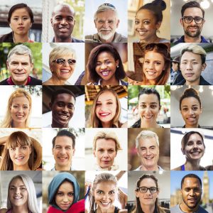 Collection of diverse people headshots.